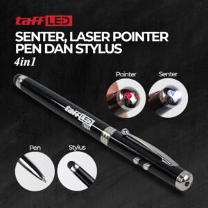 Pulpen 4in1 Senter Laser Pointer Pen dan Stylus Tinta Hitam