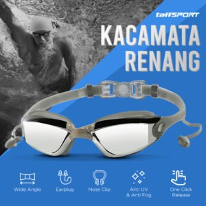 Kacamata Renang dengan Penutup Telinga dan Hidung