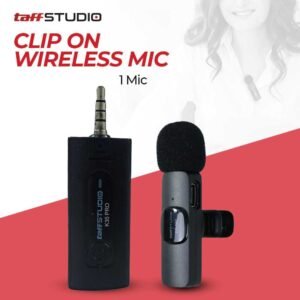 TaffSTUDIO Clip On Mic Wireless Vlogging Singing 3.5mm 2 Microphone