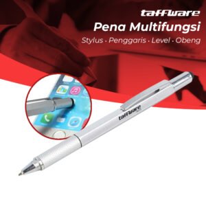 Pena Multifungsi Plastik Stylus Penggaris Waterpass Obeng