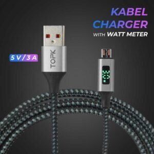 Kabel Data Micro USB Multifungsi LED Display 3A 1M