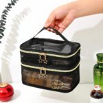 Smiling Girl Tas Make Up Kosmetik Double Layer Mesh 20.5x13x14cm