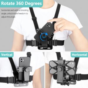 Chest Strap Harness Belt Adjustable for GoPro and Smartphone