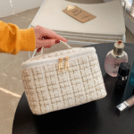 Tas Make Up Besar Korean Travel Organizer Storage Bag Tweed 22cm