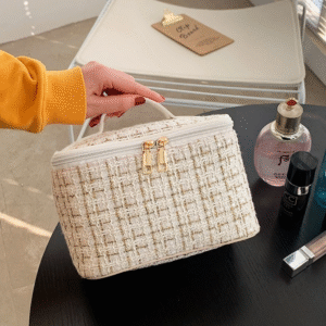 Tas Make Up Besar Korean Travel Organizer Storage Bag Tweed 22cm