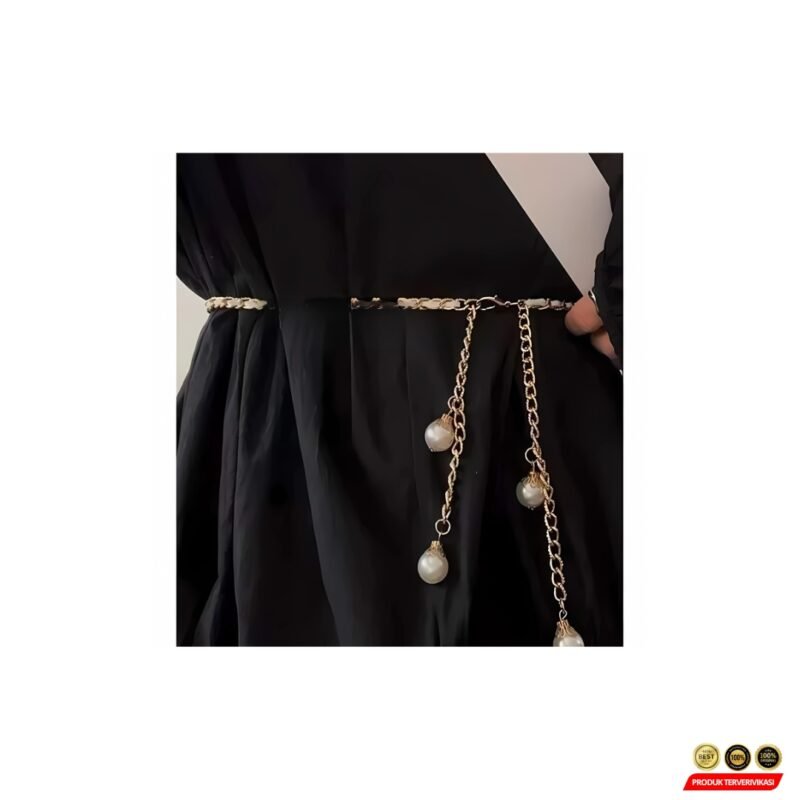 Belt Wanita Rantai Mutiara Fashion Aksesoris Wanita - Gambar 4
