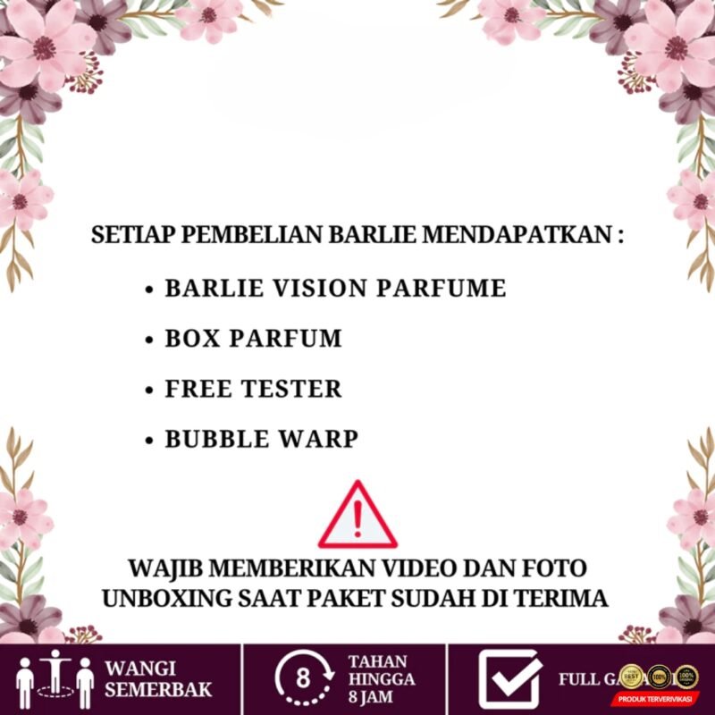 Barlie Vision Parfum Inspired by Ameer Pria dan wanita 50ml dan 30ml EDP 70% - Gambar 5