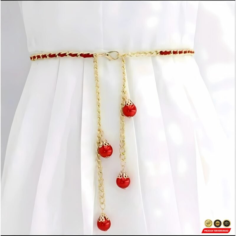 Belt Wanita Rantai Mutiara Fashion Aksesoris Wanita - Gambar 3