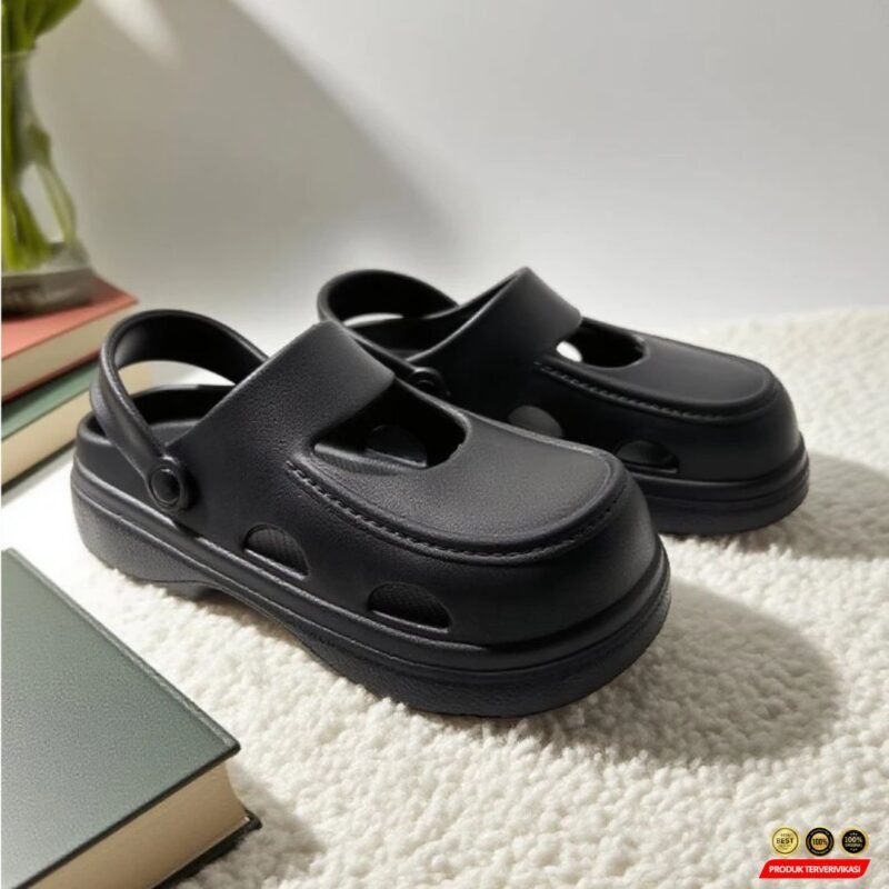 Sandal Wanita, Pakai Luar Musim Panas, Sandal Mary Jane dengan Lubang, Versatil Anti Licin
