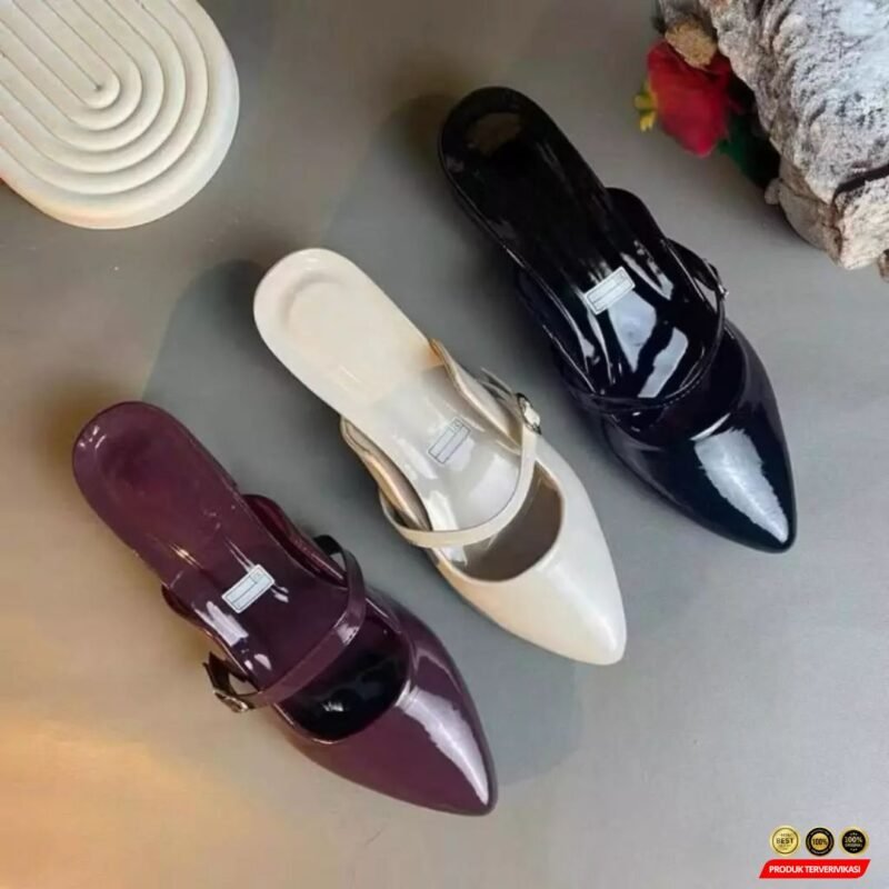 Sandals Wanita Glossy Model Mary Jane