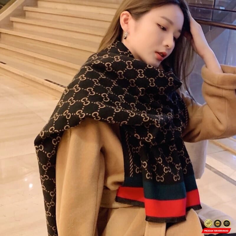 Syal Scarf Wool Fashion Winter Musim Dingin - Gambar 7