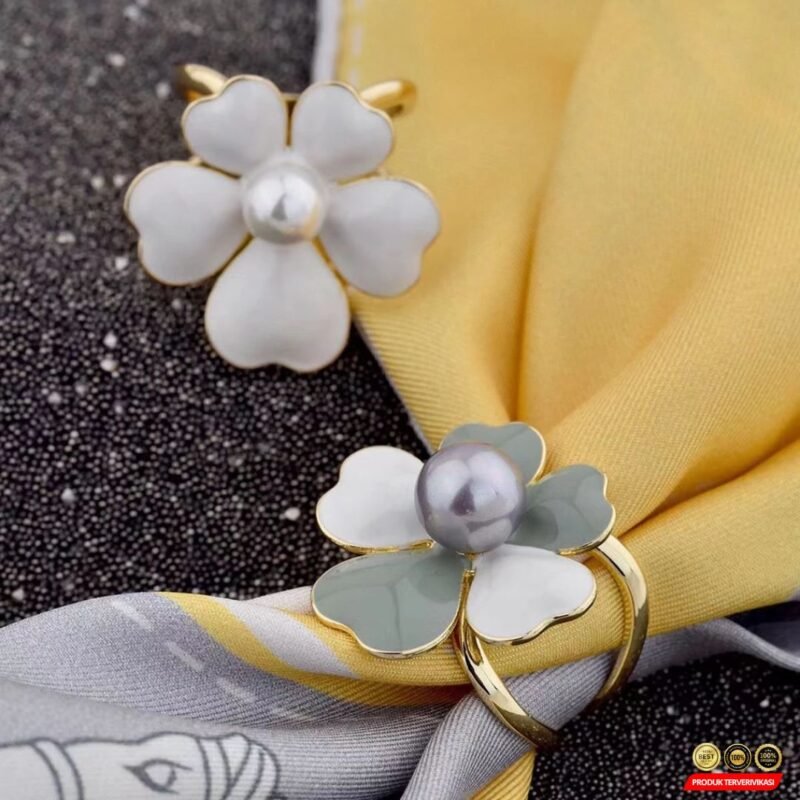 Pin Bros Baju Semanggi Mewah | Perpaduan Mutiara & Logam - Gambar 6