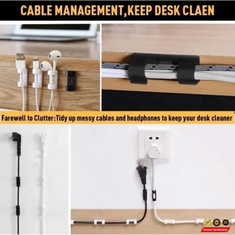 Klip Kabel Tempel Rapi & Praktis - Cable Clip Organize