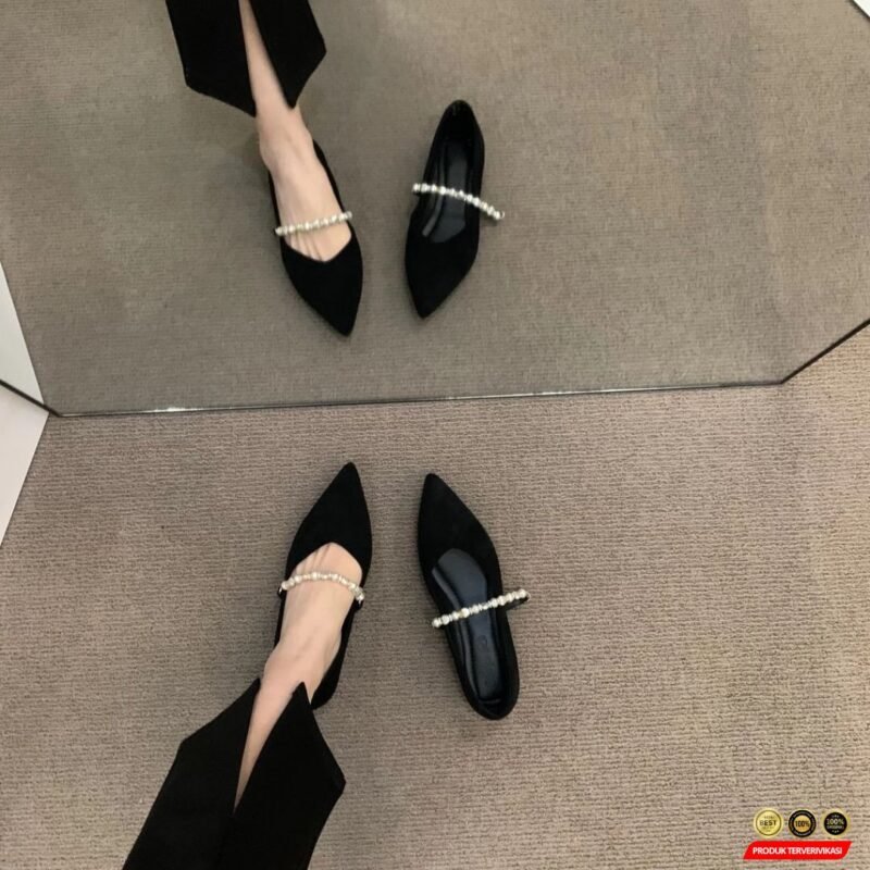 Flatshoes Mary Jane Wanita Hitam