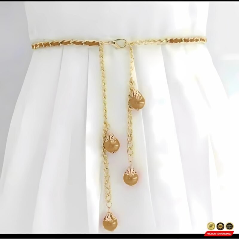 Belt Wanita Rantai Mutiara Fashion Aksesoris Wanita - Gambar 5