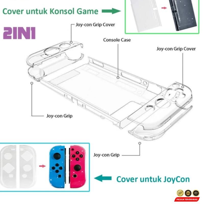 Crystal Hardcase Case Nintendo Switch Console JoyCon Casing Switch PC Bening TNS 1710 - Image 7