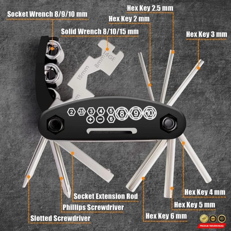 Toolkit Sepeda Alat Servis Sepeda Lipat & MTB Multifungsi
