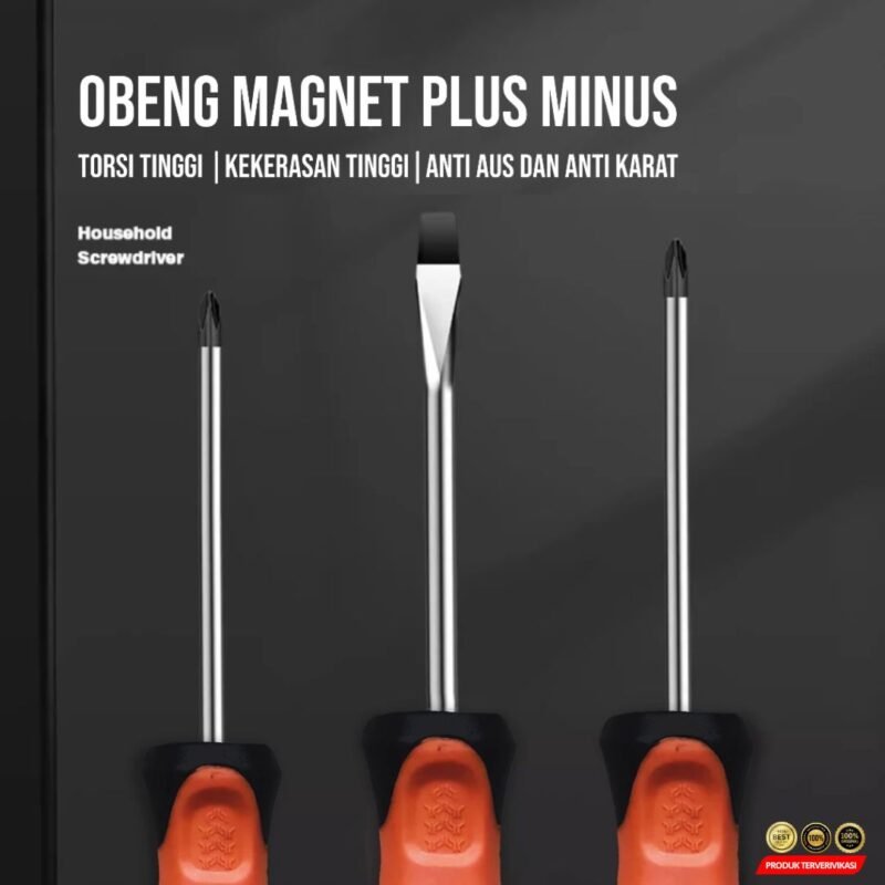 Obeng Magnet Plus Minus Set Obeng Mini Panjang CR-V
