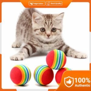 Bola Rainbow Gigitan Kucing & Anjing Mainan untuk Hewan