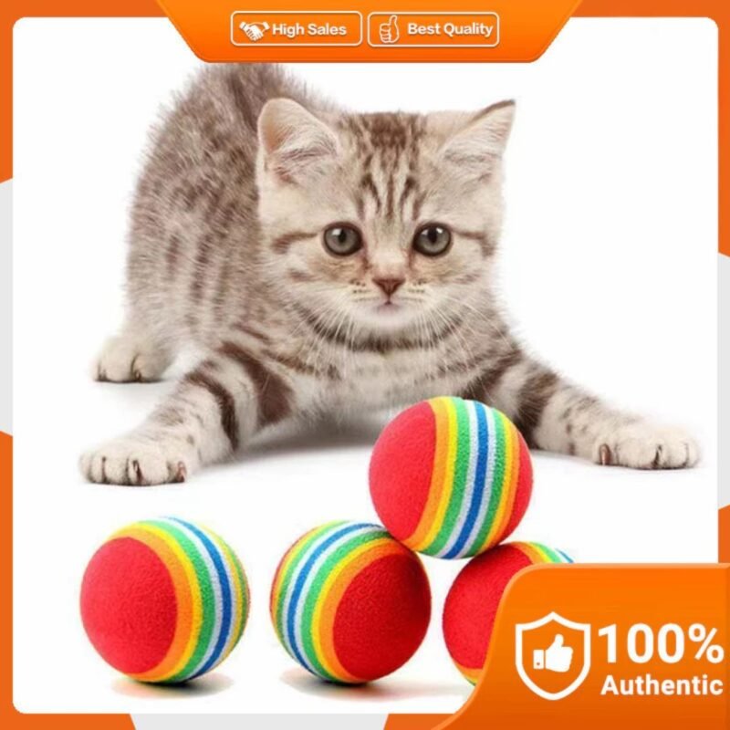 Bola Rainbow Gigitan Kucing & Anjing Mainan untuk Hewan
