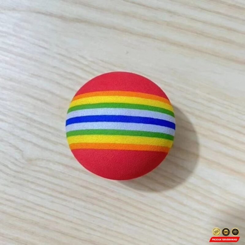 Bola Rainbow Gigitan Kucing & Anjing Mainan untuk Hewan