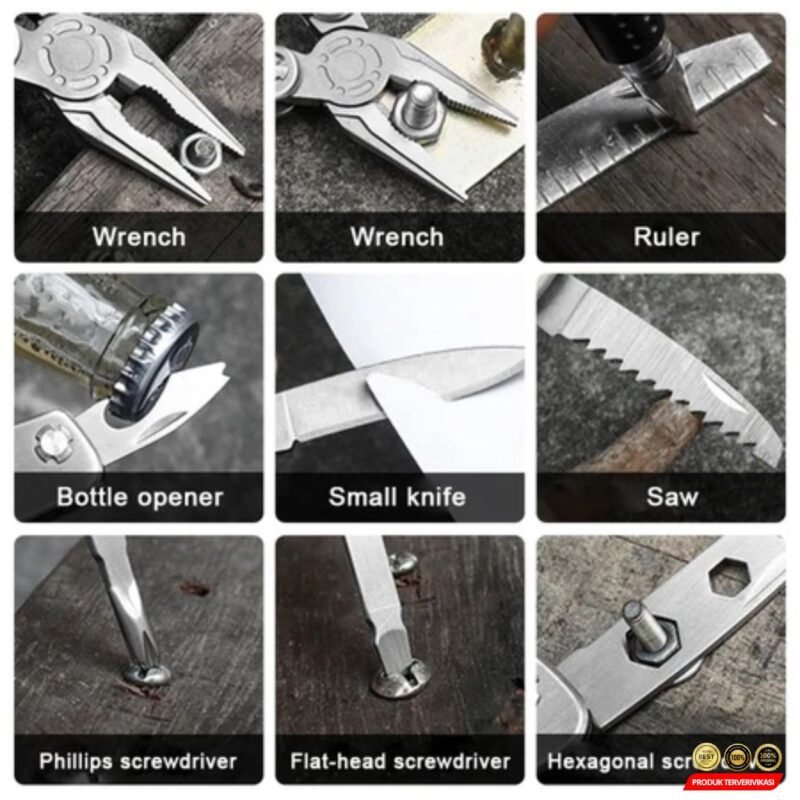 Multitool Stainless Lipat – Tang + Perkakas Lengkap Travel - Image 6
