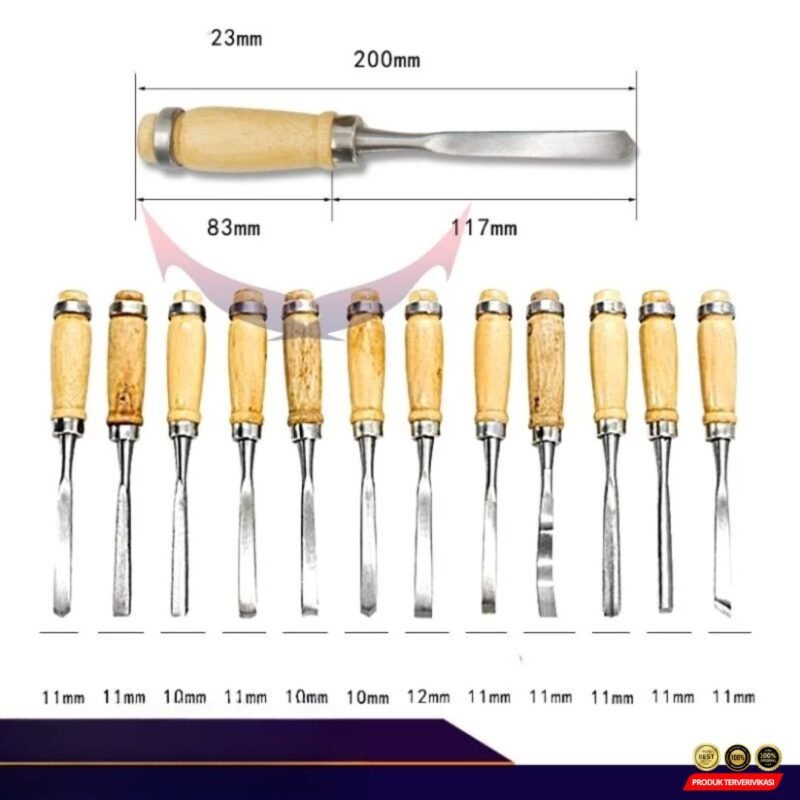Wood Carving Set 12in1 – Alat Ukir Kayu Tajam & Praktis - Gambar 7