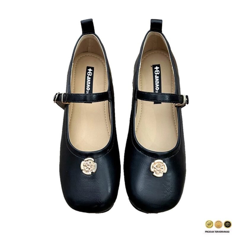 Mary Jane Retro Prancis Loafer Mules Wanita