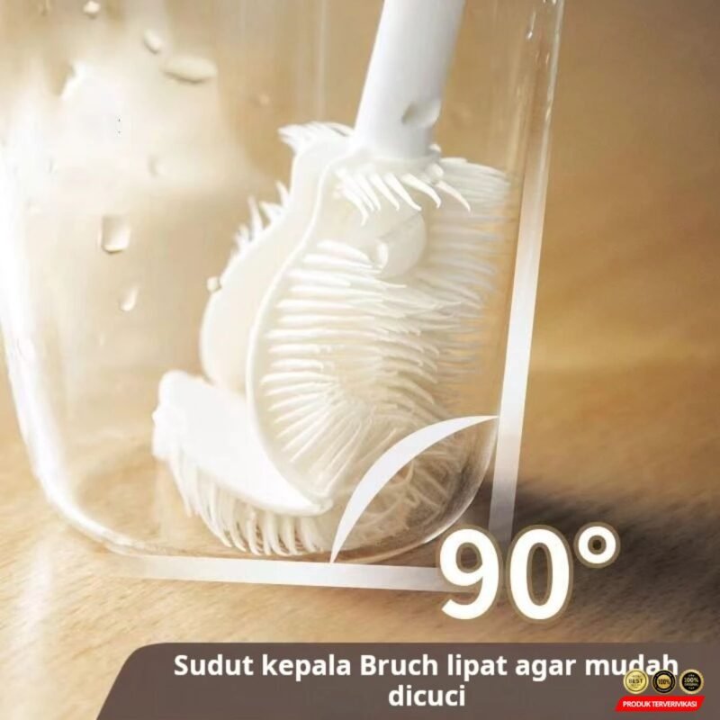 Sikat Silikon Botol Lipat Kepala Lembut & Pegangan Panjang