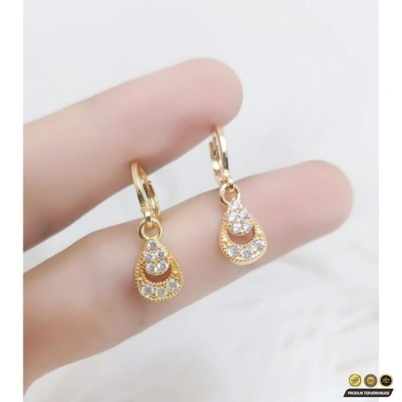 Anting Klip Titanium Elegan - Model Gandul Kotak