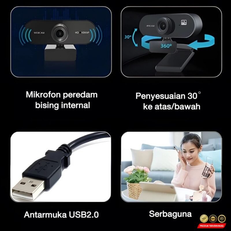 Webcam Full HD 1440P - Kamera Sudut Lebar 90° - Gambar 5
