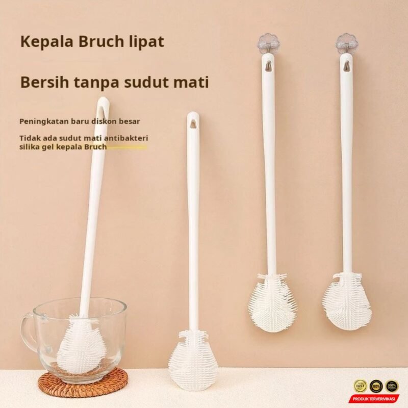 Sikat Silikon Botol Lipat Kepala Lembut & Pegangan Panjang