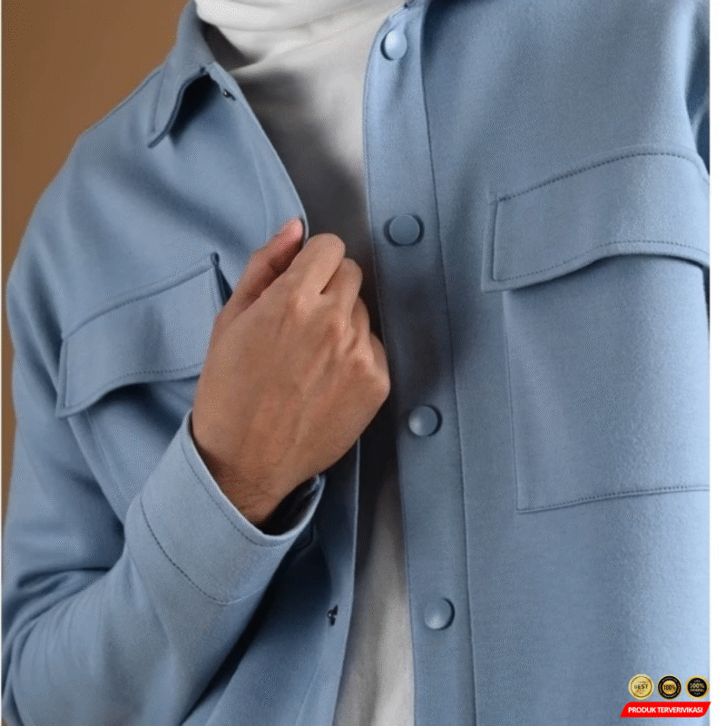 Jaket Fleece Tebal Fashion Pria Trucker Semi Parka - Gambar 5