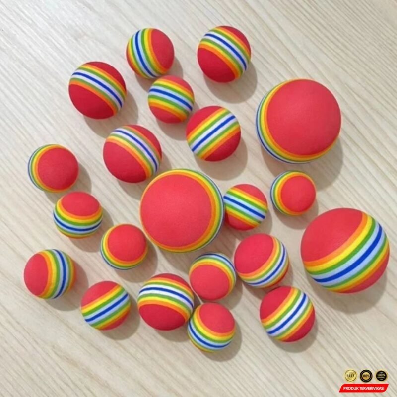 Bola Rainbow Gigitan Kucing & Anjing Mainan untuk Hewan