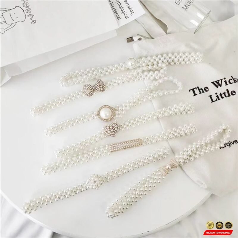 Ikat Pinggang Wanita Mutiara Full Sabuk Elegan untuk Gaun & Kebaya Modern - Gambar 5
