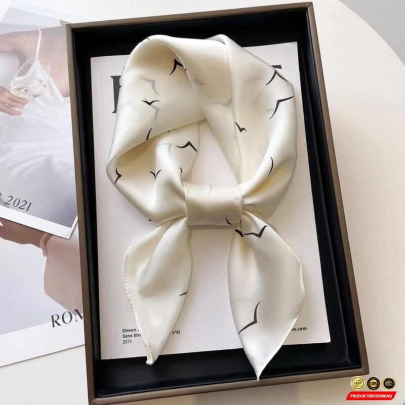 Syal Silk/Syal Tas Scraf Aksesoris Wanita - Gambar 8
