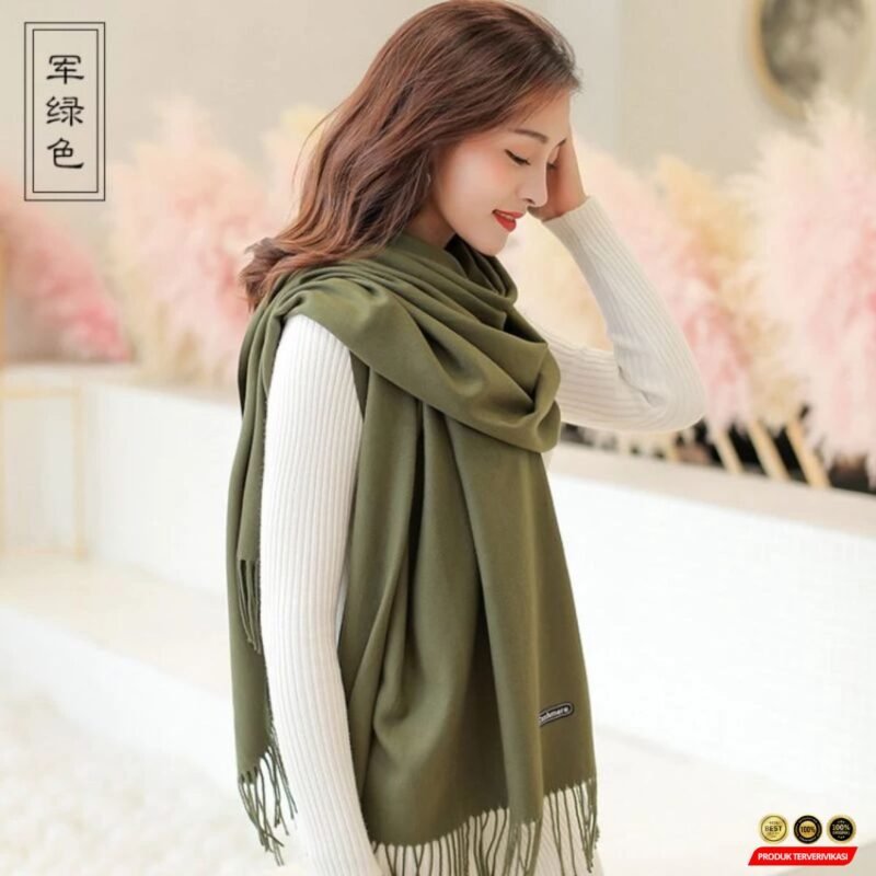 Syal Cashmere Immitation Fashion Musim semi - Gambar 8