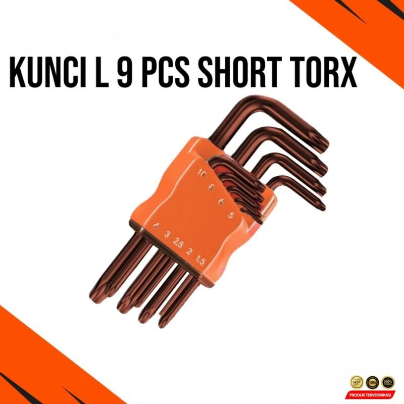 Kunci L Set CUTA 9 Pcs | Ball Point Torx Bintang Panjang S2 Steel - Image 6