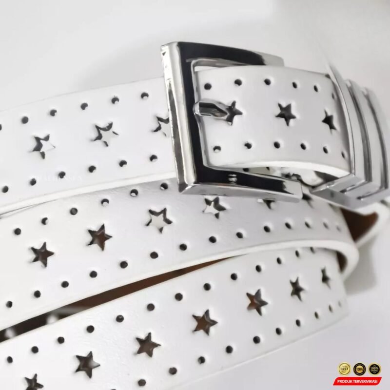 Ikat Pinggang Wanita Punk Star – Sabuk Fashion Lubang Bintang Casual - Gambar 4