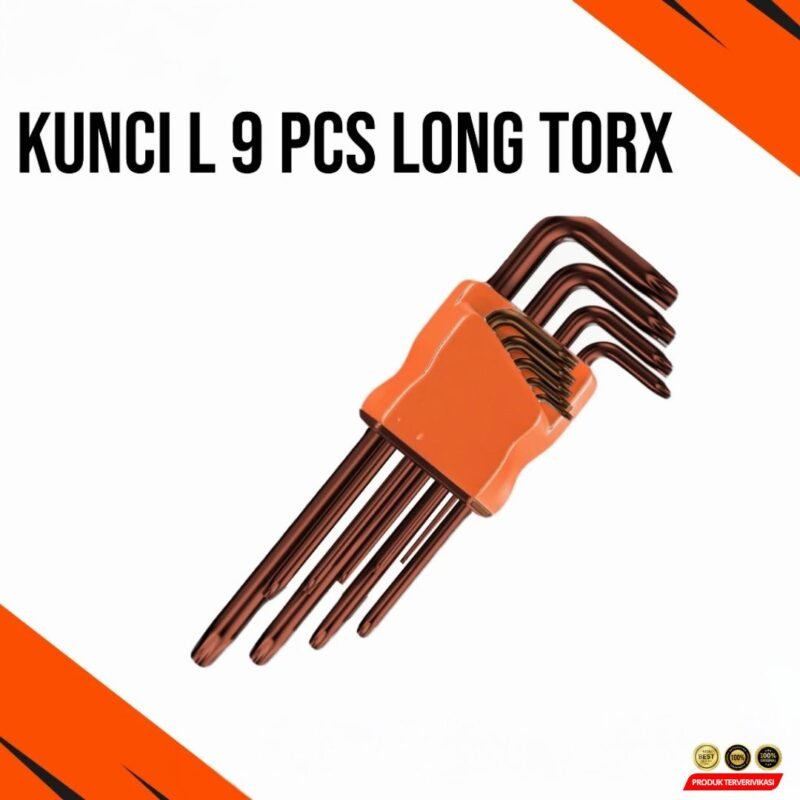 Kunci L Set CUTA 9 Pcs | Ball Point Torx Bintang Panjang S2 Steel - Image 5