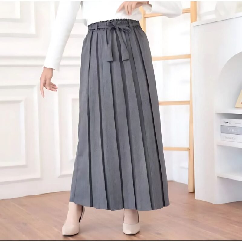 Rok Plisket Wanita Bahan Semiwoll