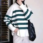 Sweater Rajut Wanita DIORA Desain Oversize Stripe Cozy Trendi