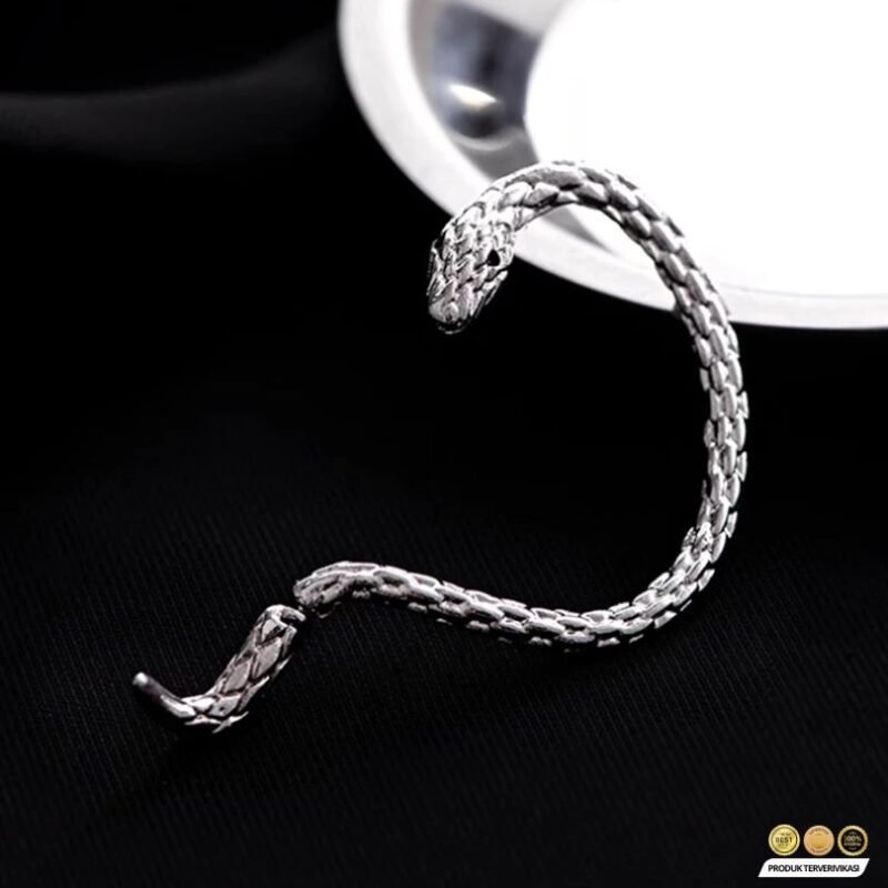 Anting Ular Gaya Punk - Warna Silver, Unisex & Stylish
