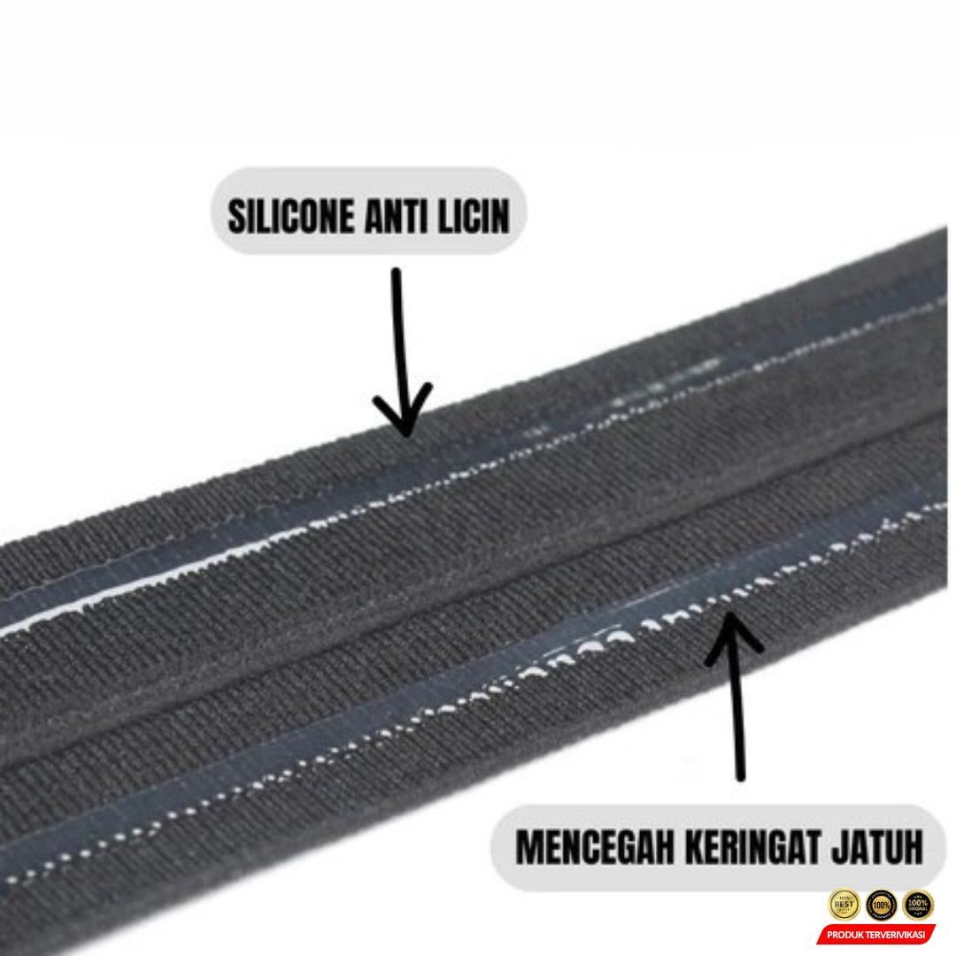 Ikat Kepala Bando Olahraga Sweat Sport Headband Anti Slip - Gambar 5