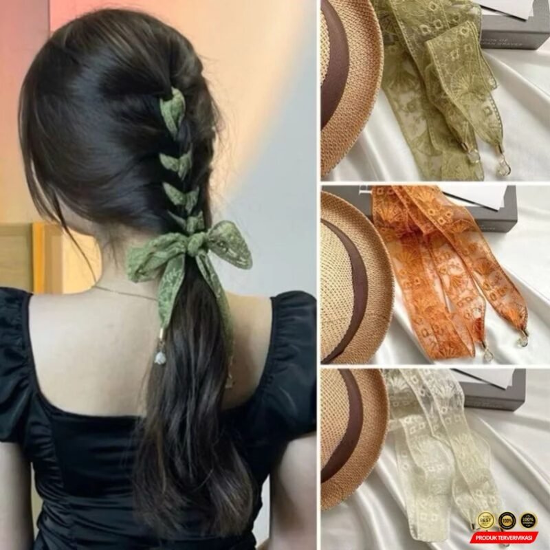Bando Simpul Twist Korea Bandana Elastis Fashion Wanita - Gambar 5