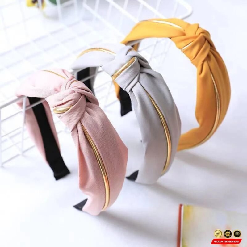 Bando Wanita Serut Simpul Model Fashion Korea Kekinian - Gambar 5