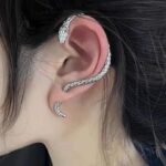 Anting Ular Gaya Punk - Warna Silver, Unisex & Stylish
