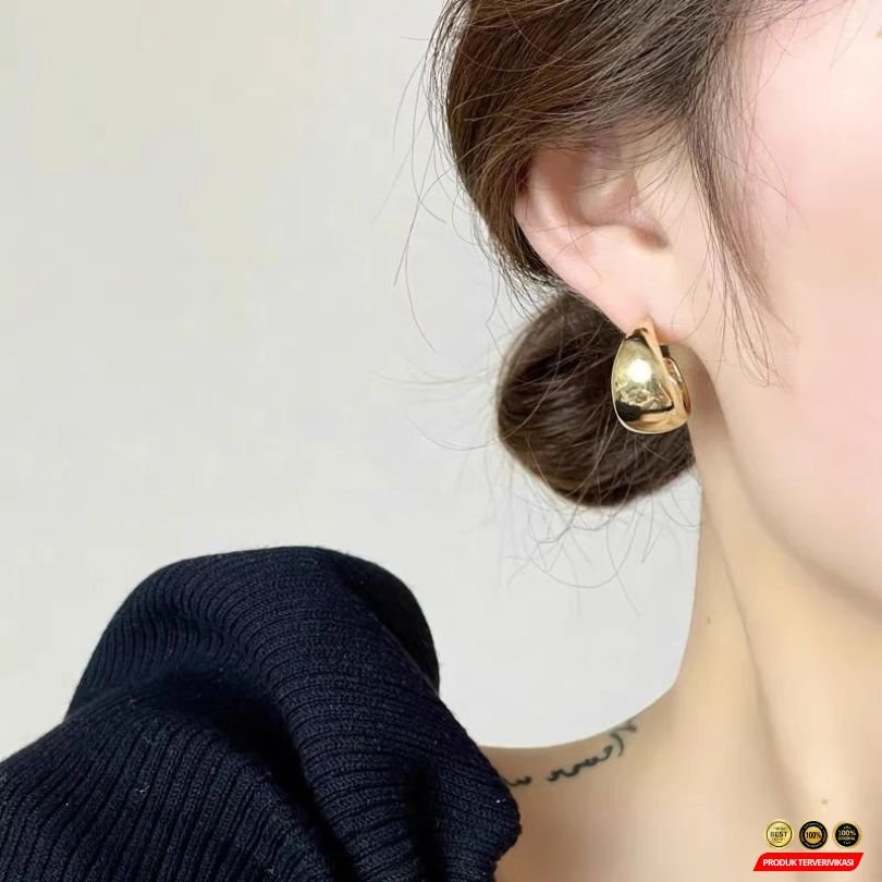 Anting Emas Bulat Polos A05