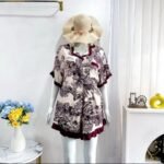 One Set Rayon Wanita Piyama Rayon Twill Setelan Pendek Rayon Wanita Premium