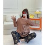 Setelan Piyama Lengan Dan Celana Panjang Baju Tidur Wanita Motif Karakter Kartunlucu
